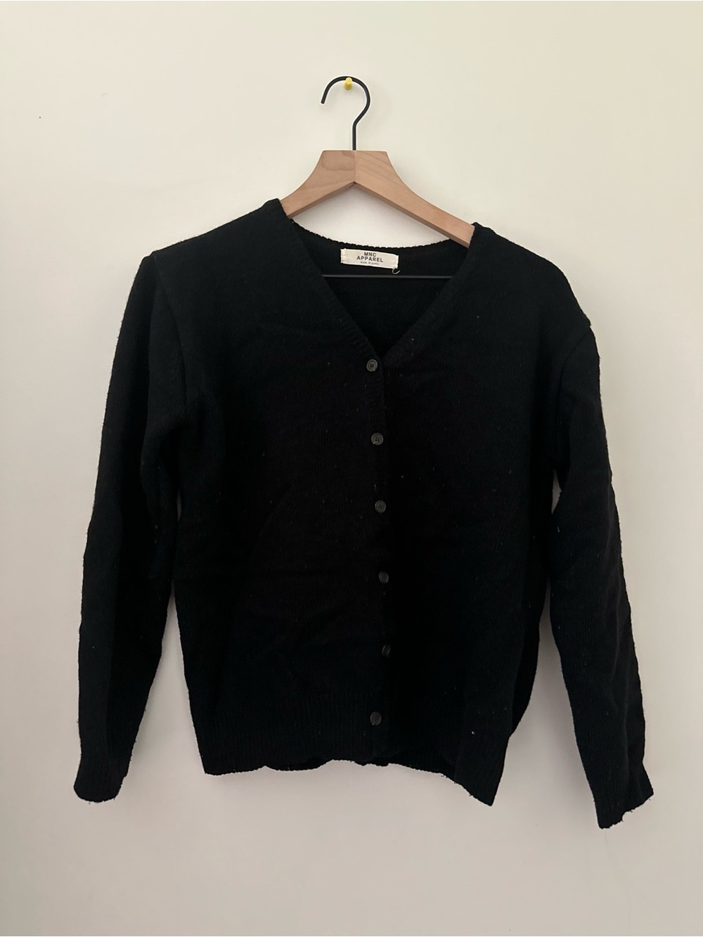 Classic Black V-Neck Button Cardigan